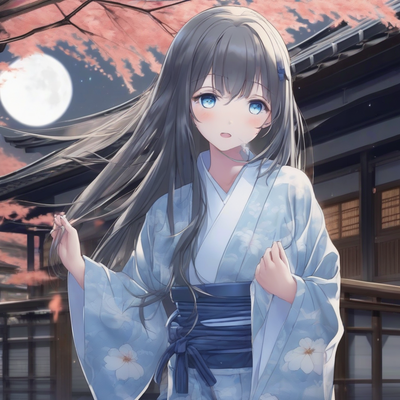 straight hair reflected in white moon veranda