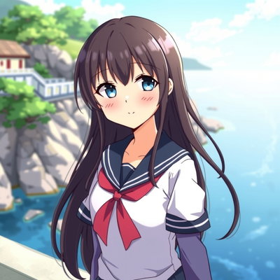 long black hair on amami oshima coast