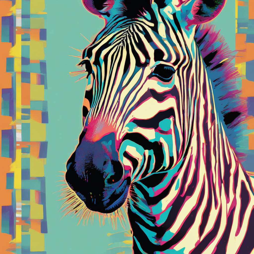 popart zebra 4 farbig