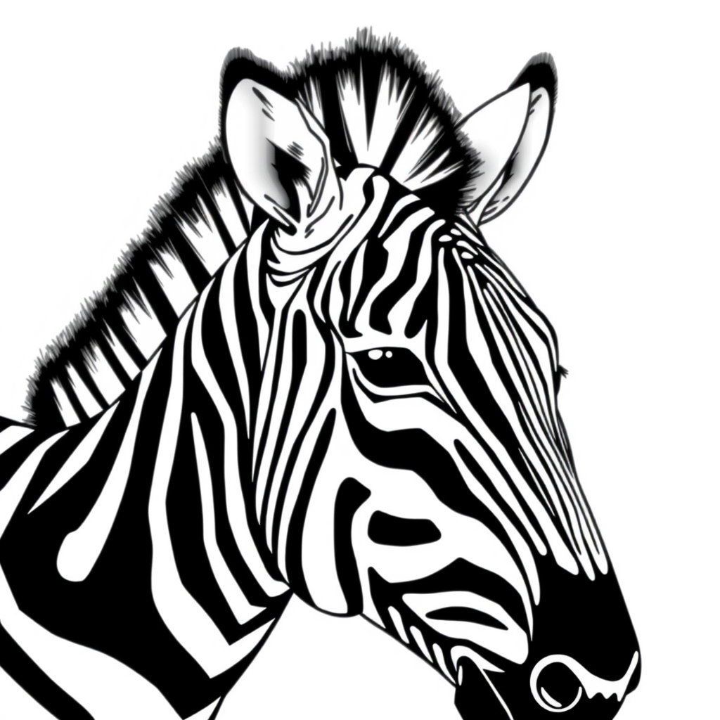 black and white zebra to color