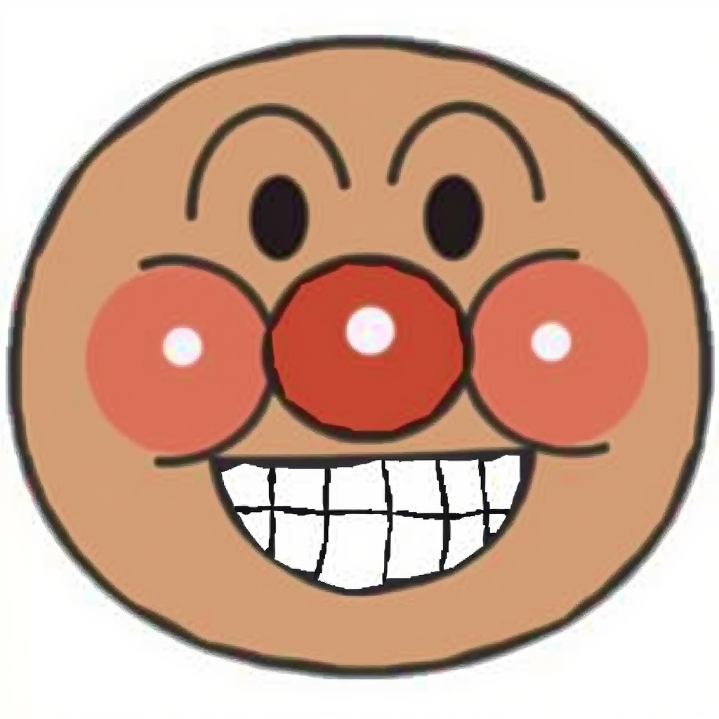 realistic digital art anpanman face detailed teeth