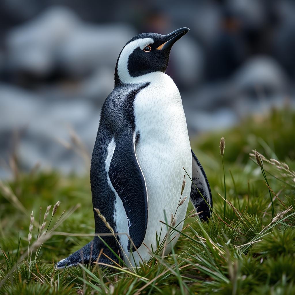 penguin in the grass