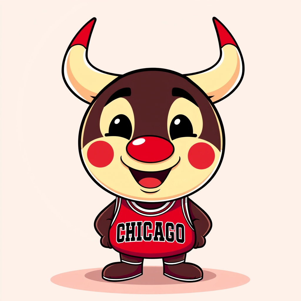 anpanman chicago bulls mascot illustration friendly