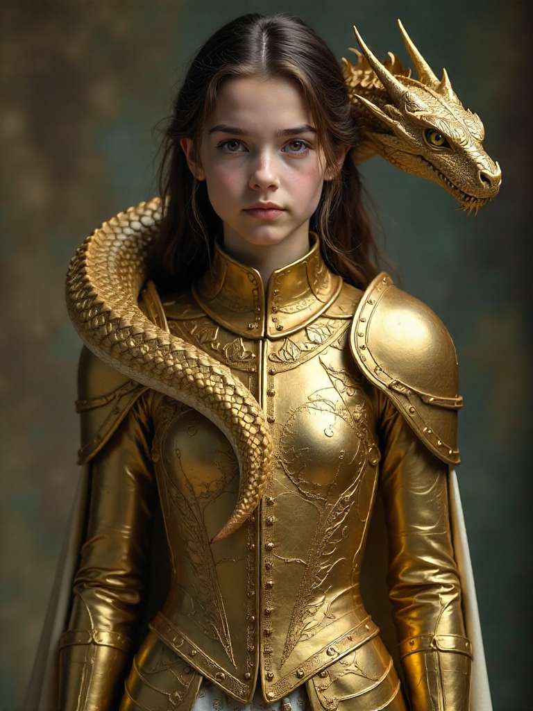 dragon controlled girl golden armor
