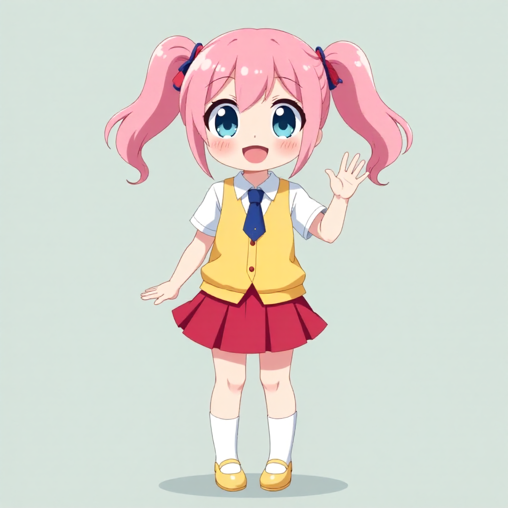 anime school girl mascot art style