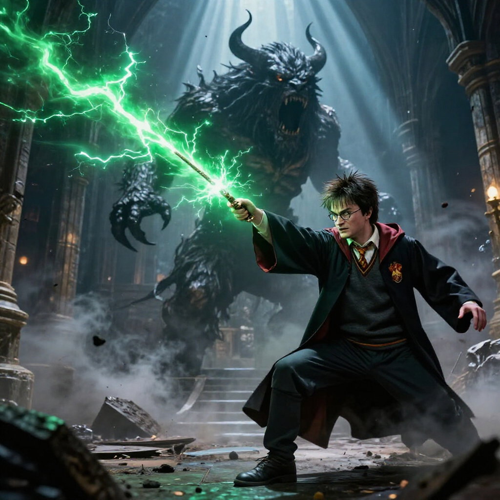 magical duel harry potter lightning beast