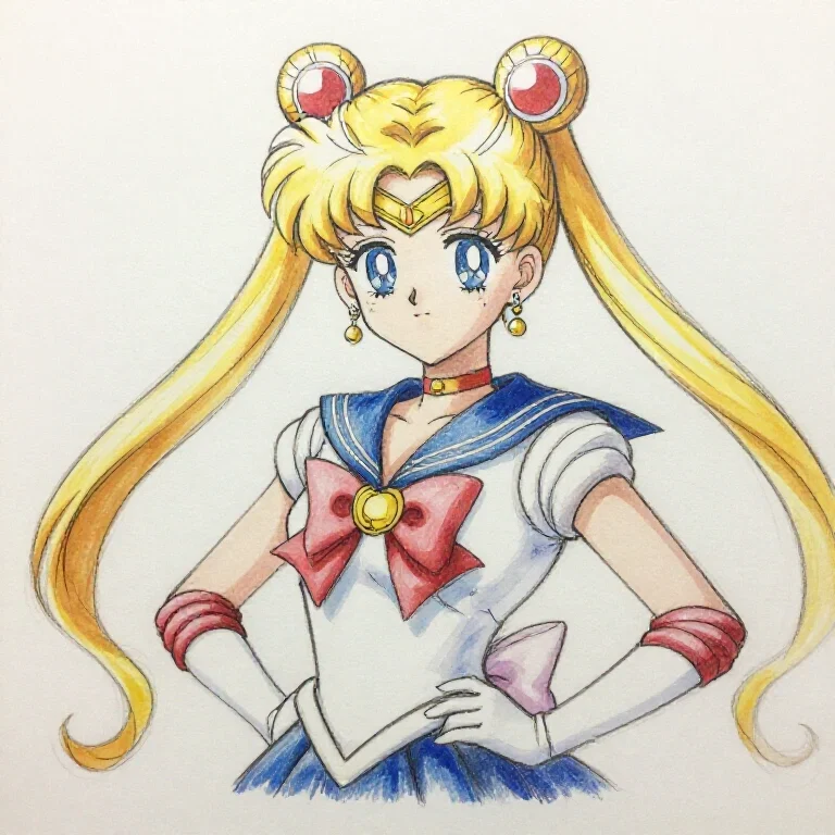 sketch of sailor moon