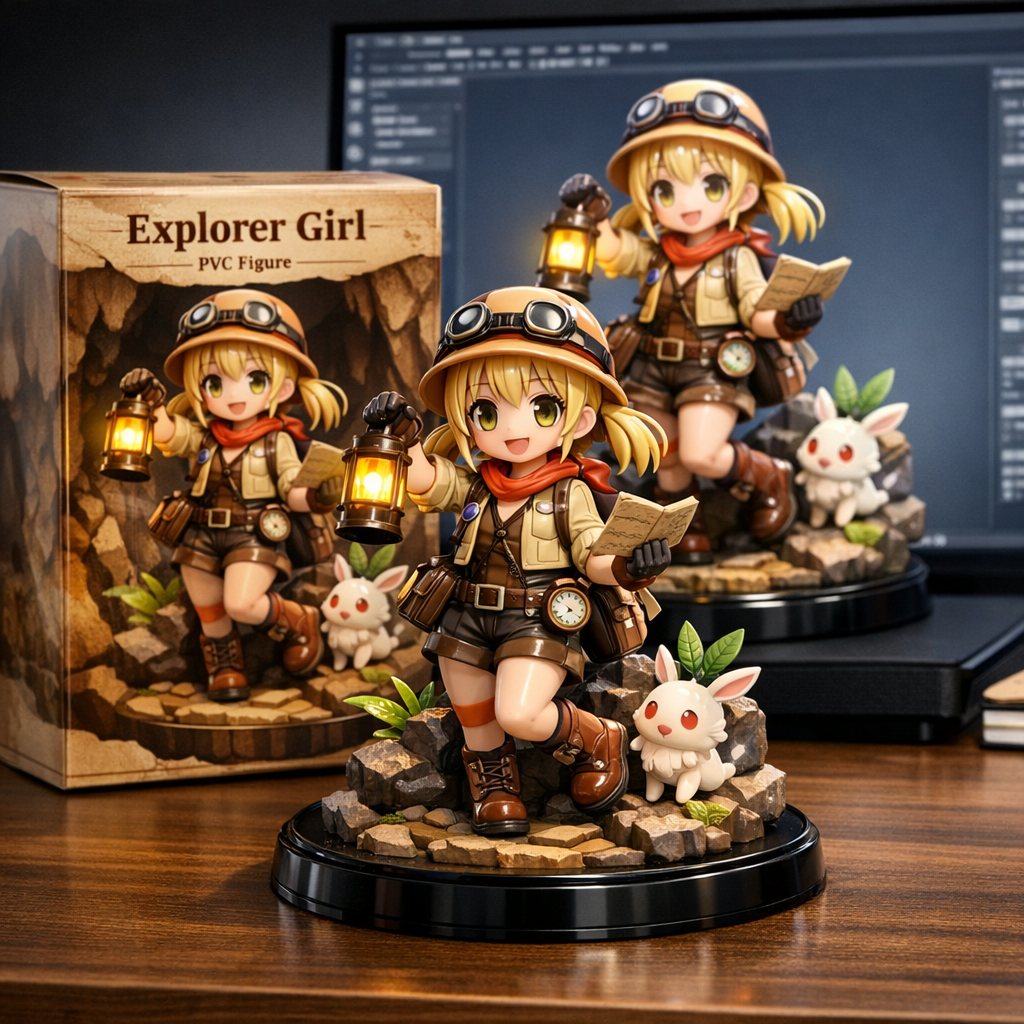 pvc figurine product photo with display stand