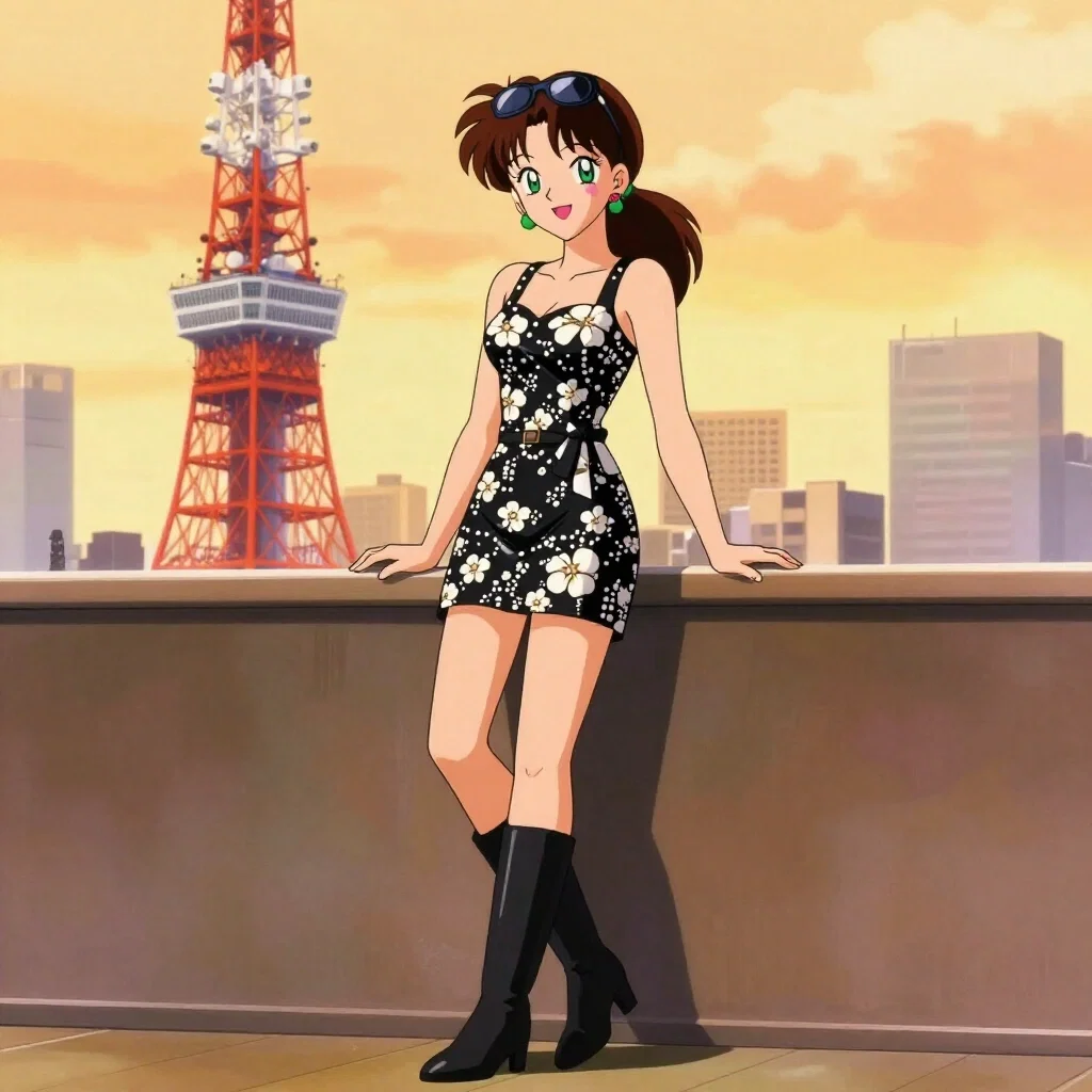 makoto kino tokyo tower sunrise smile