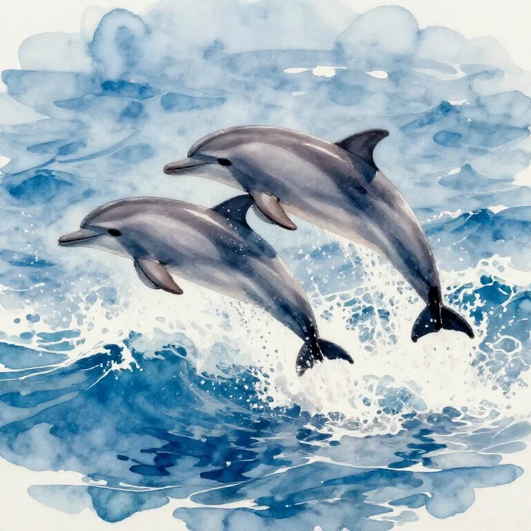 playful dolphins leaping through ocean waves