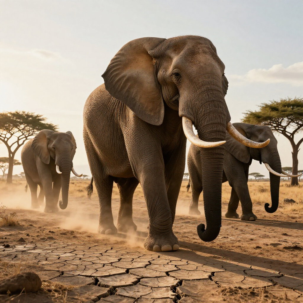 golden hour african elephants savanna sunlight