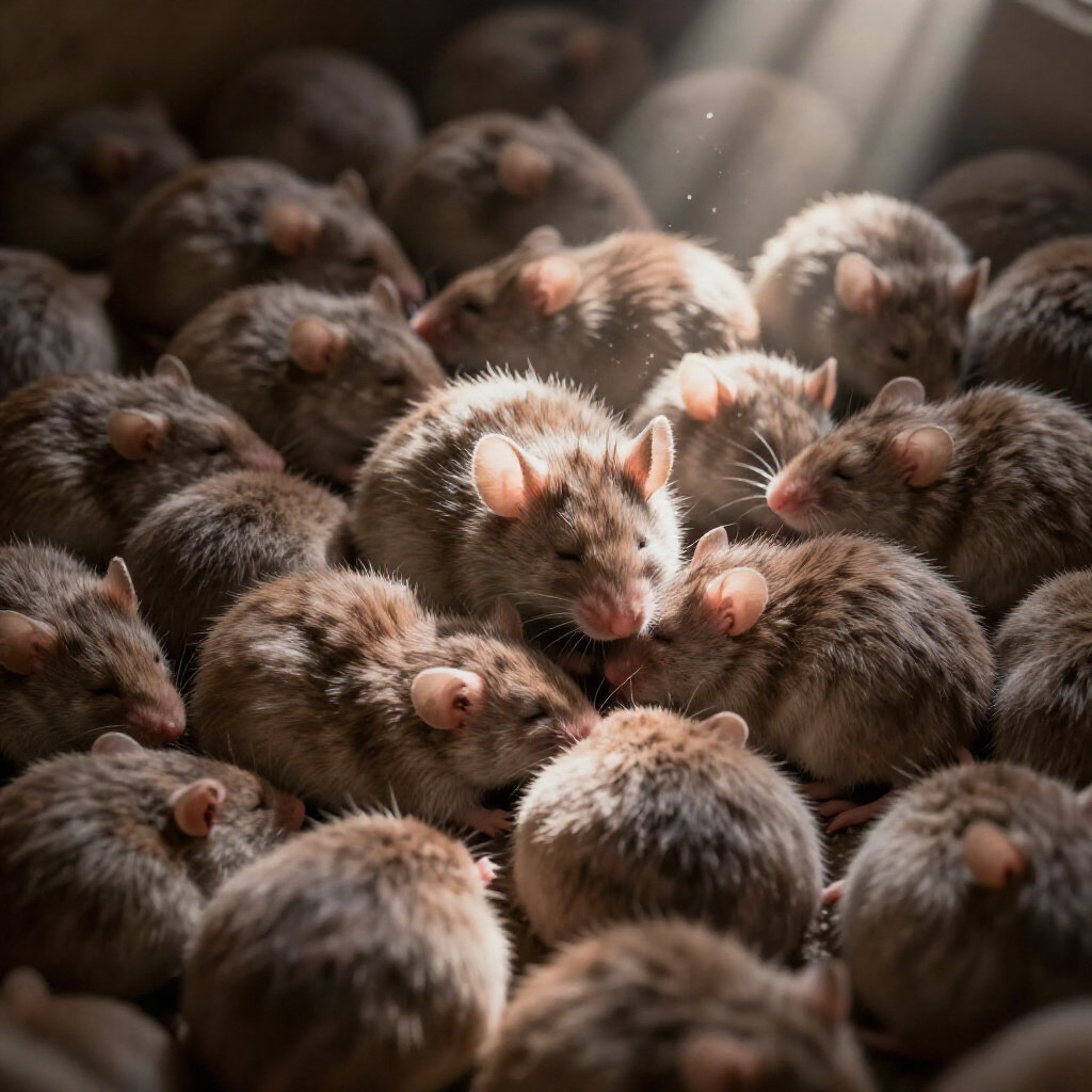 hundreds sleeping mice velvet fur shadow light
