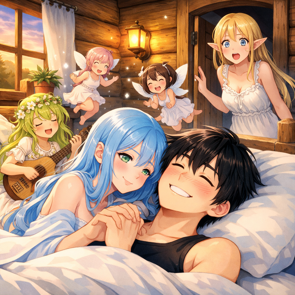 newlywed elves spirits anime masterpiece scene