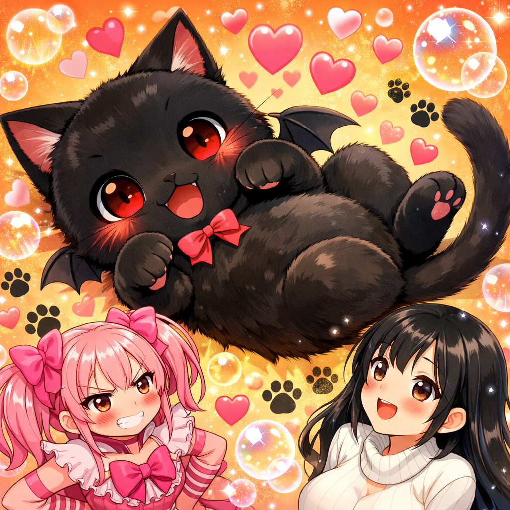 magical girl twins cat anime masterpiece hearts
