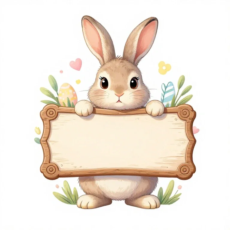 easter bunny logo with customizable sign