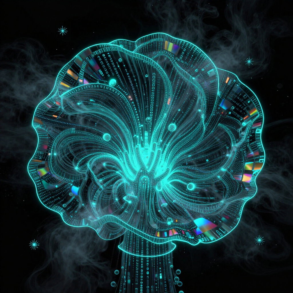 glowing voxel art with fractal geometry