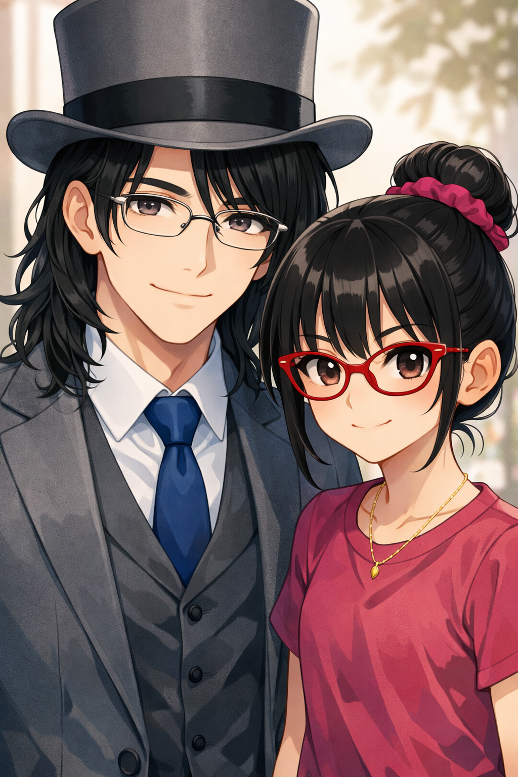 anime art masterpiece man girl description