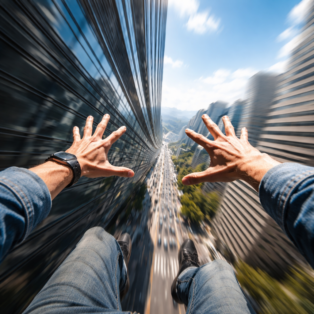 falling from tenth floor realistic speed