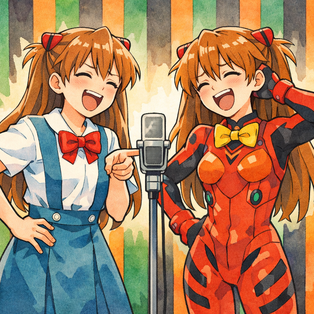 two asuka langley comedy routine in evangelion