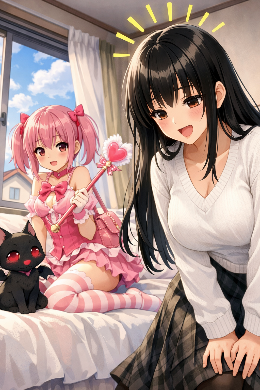 magical girl twin child anime style masterpiece