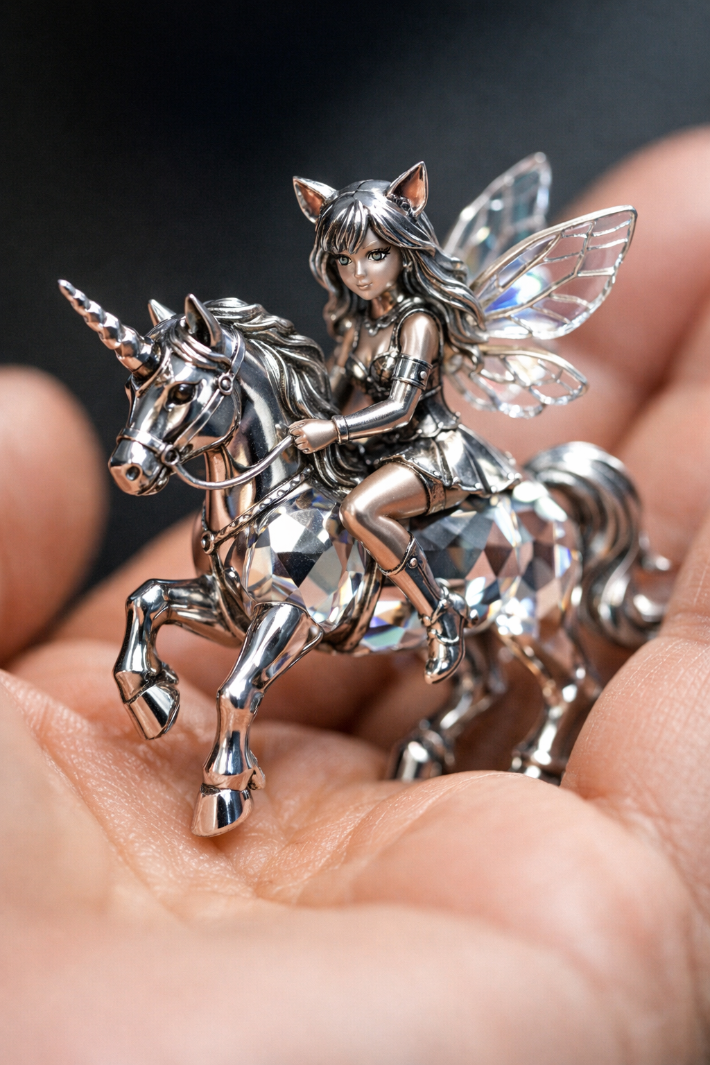 metal glass fairy cat ears unicorn