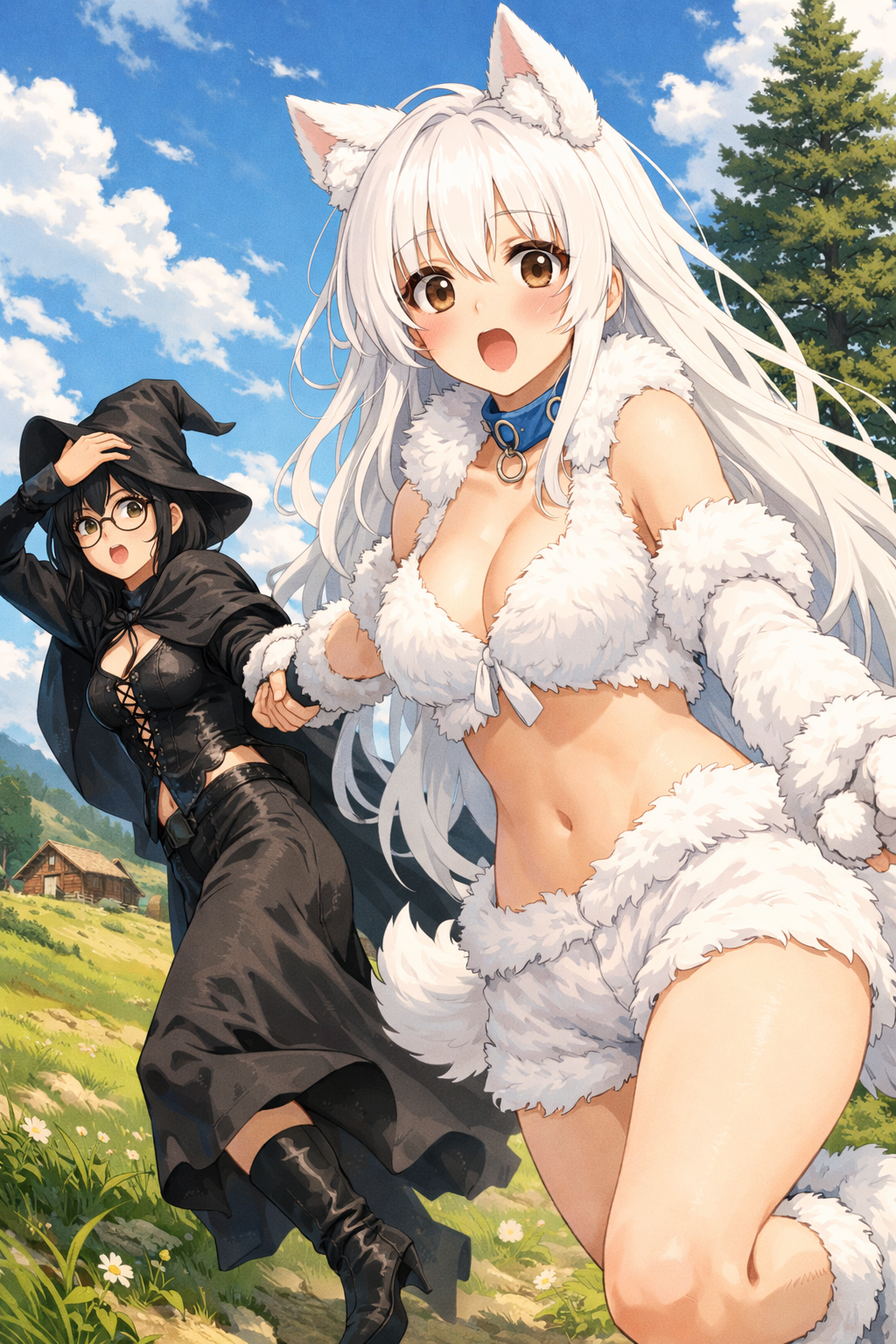 magician bobko two women anime style