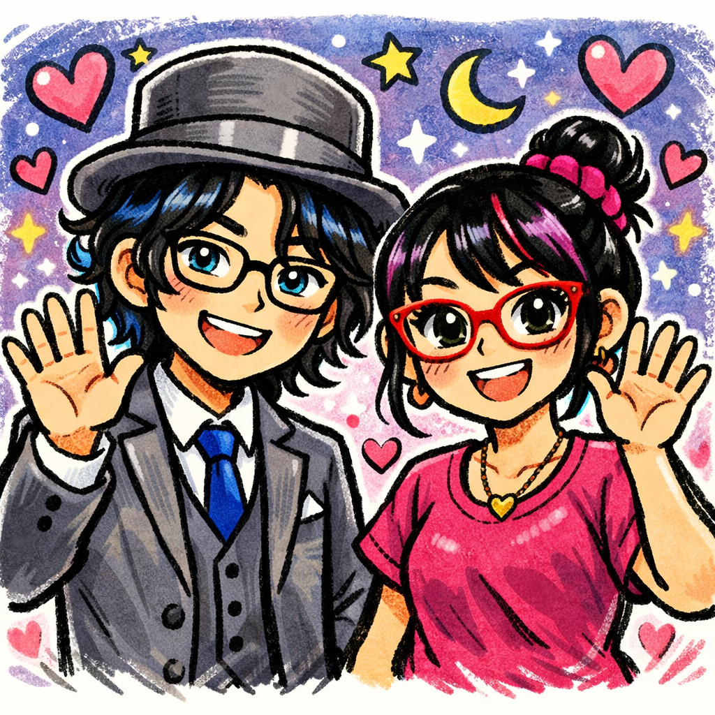 cute stylish friends matching poses waving