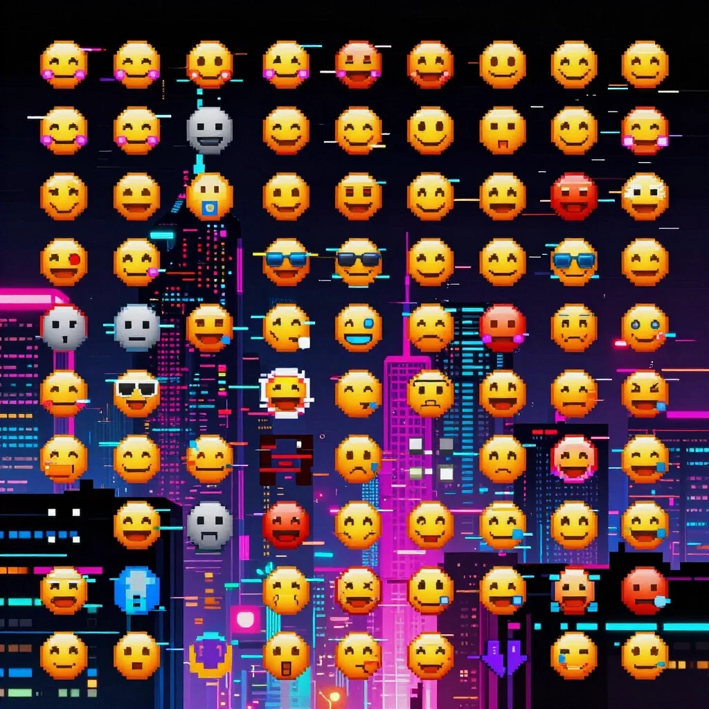 digital chaos glitch neon cyberpunk cityscape