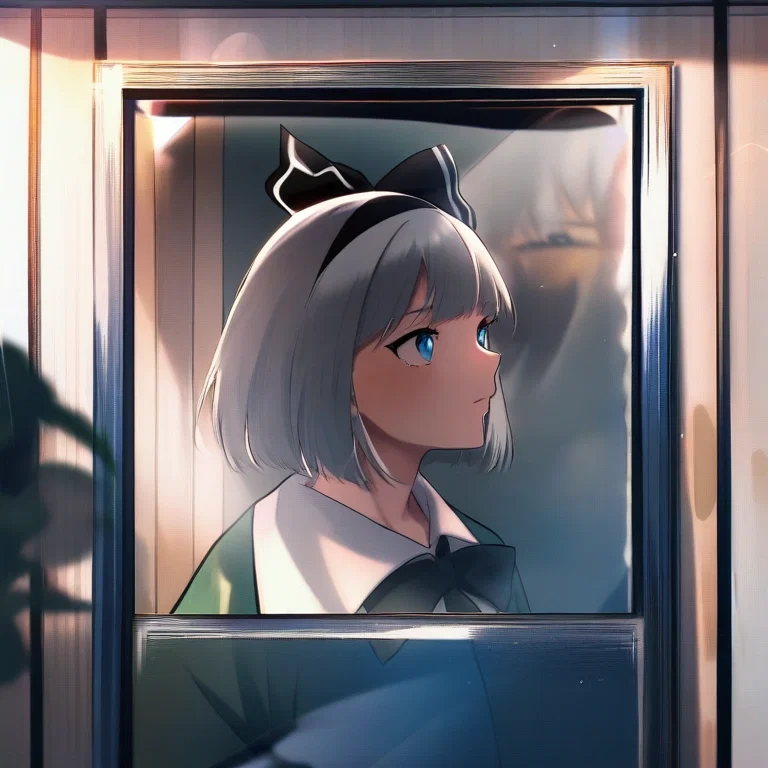 youmu reflection in glass