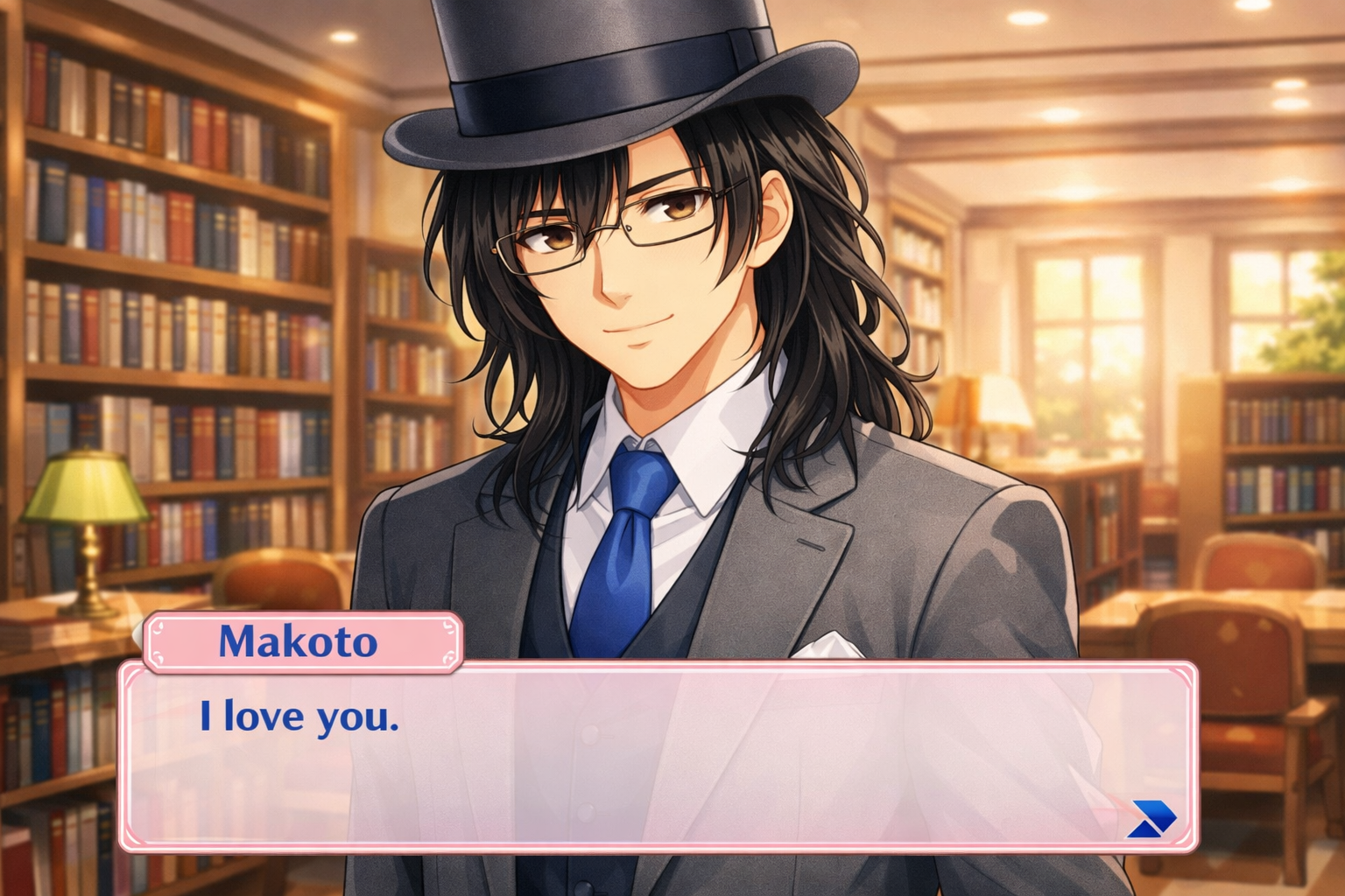 makoto love confession library romance game
