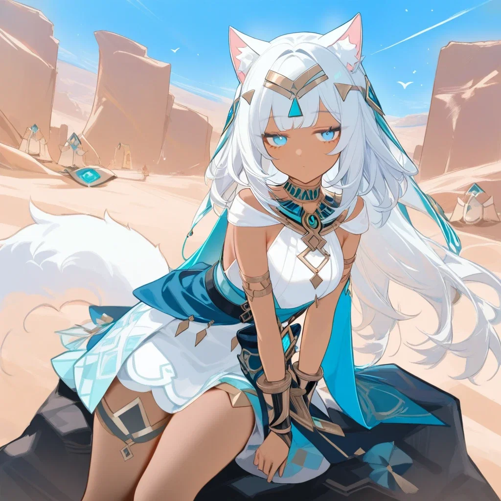 faruzan genshin impact ancient egyptian desert illustration