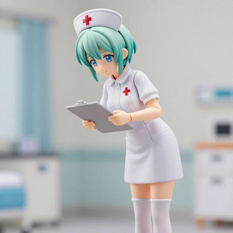 nurse anime figure caring expression detailed