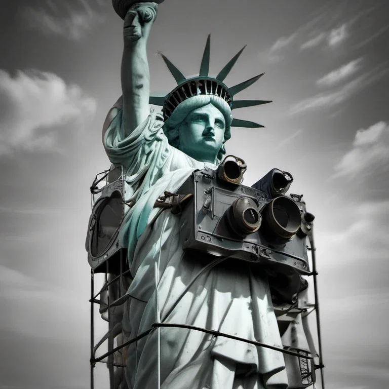 statue of liberty camera cage