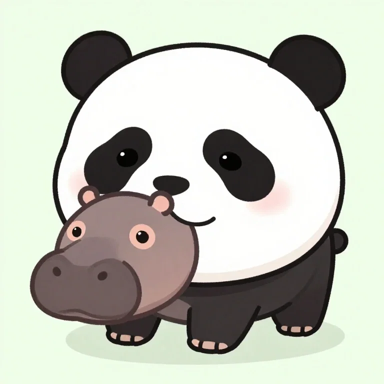 hippopotamus panda mix