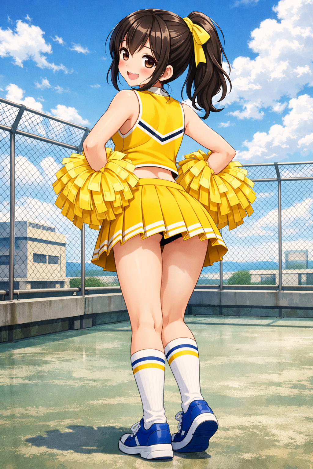 cheerleader poniko anime style masterpiece high quality