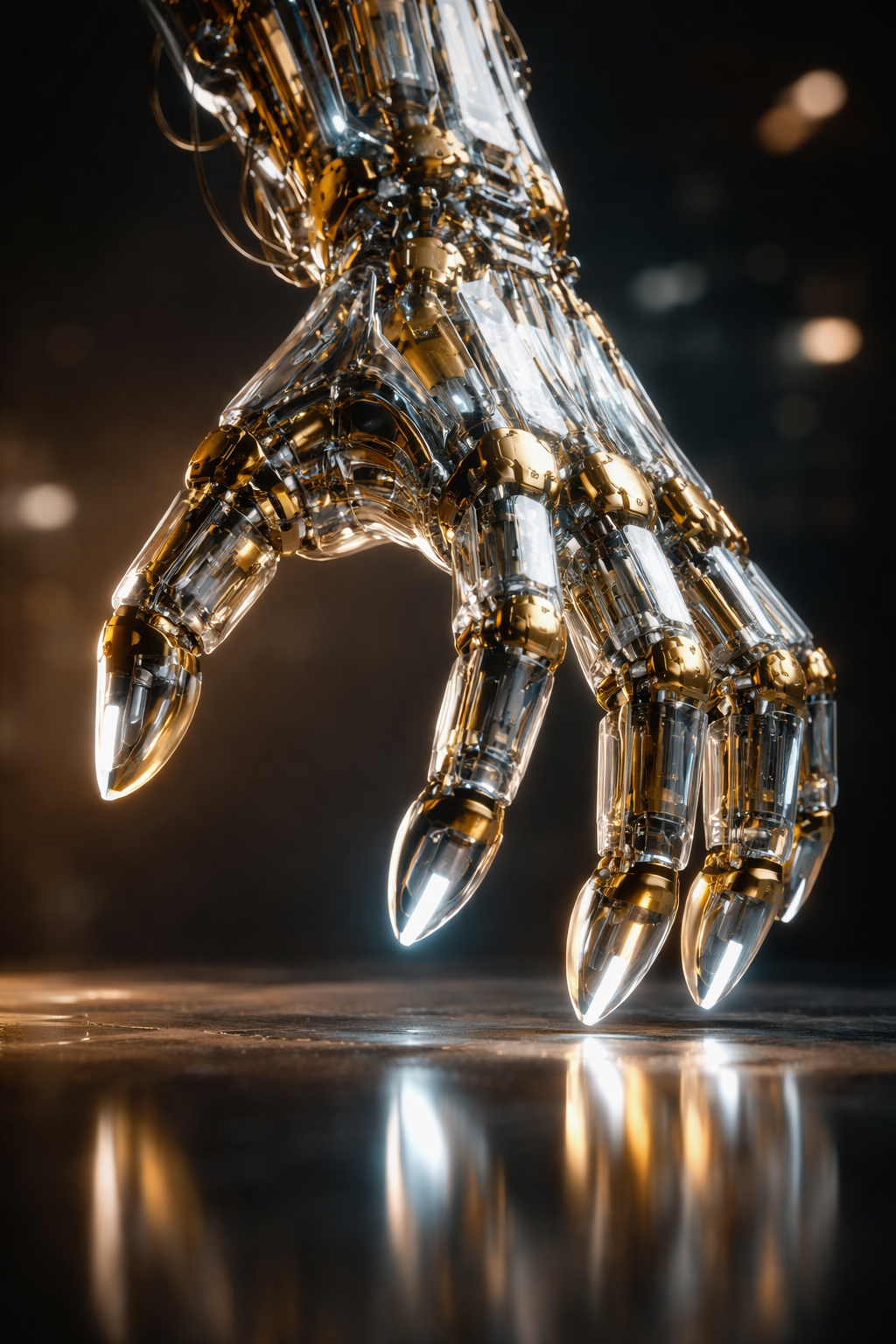 cyberpunk futuristic mechanical arm grabbing