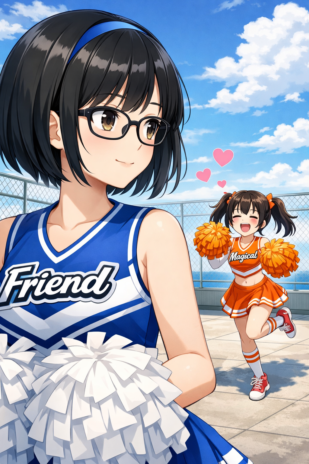 cheerleaders bobuko tui anime style
