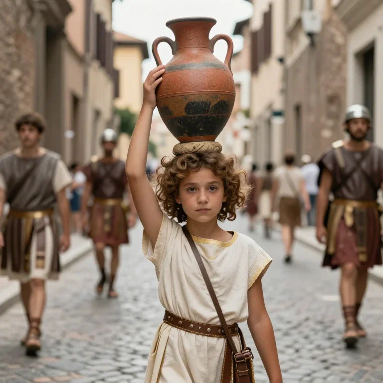 young slave girl carrying amphora in rome