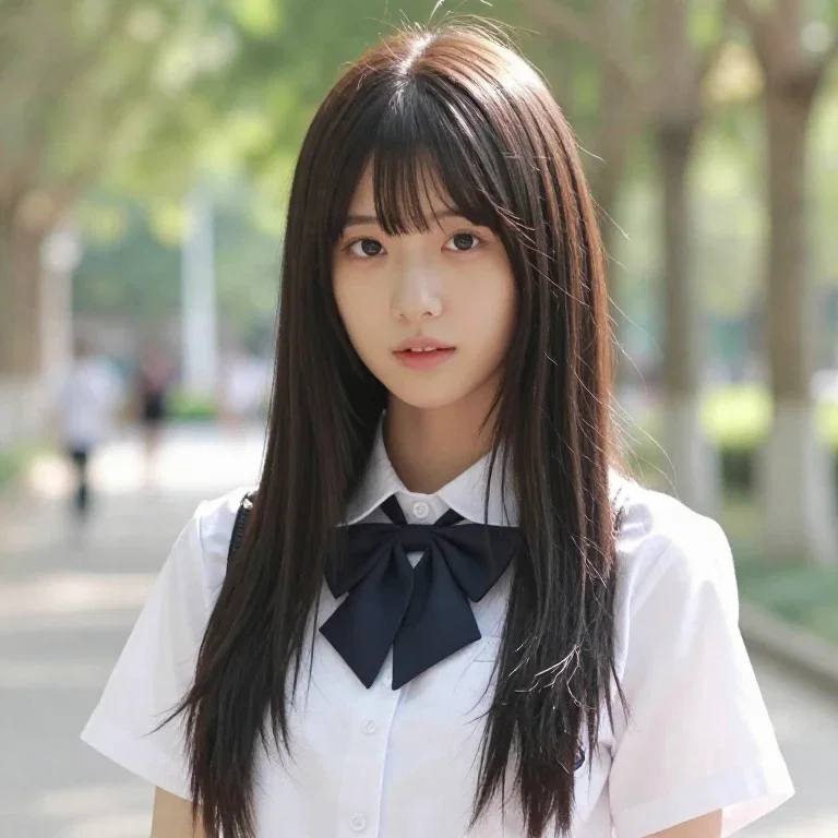 jc school uniform straight hair fresh beauty