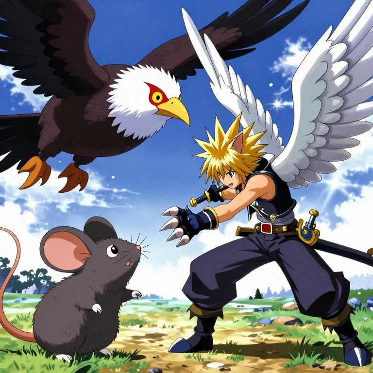 final fantasy 8 anime cat paws wings sword claws