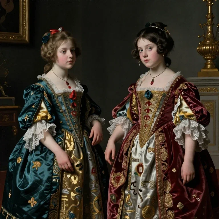 mannerist painting little ladyboys revealing attire
