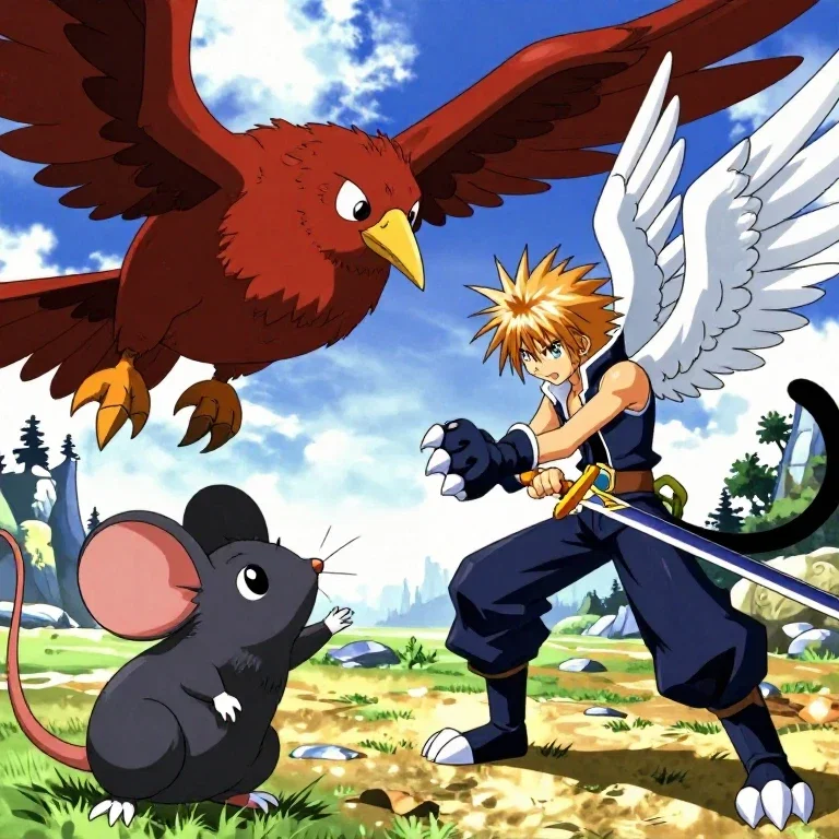 final fantasy 8 anime cat paws wings sword claws
