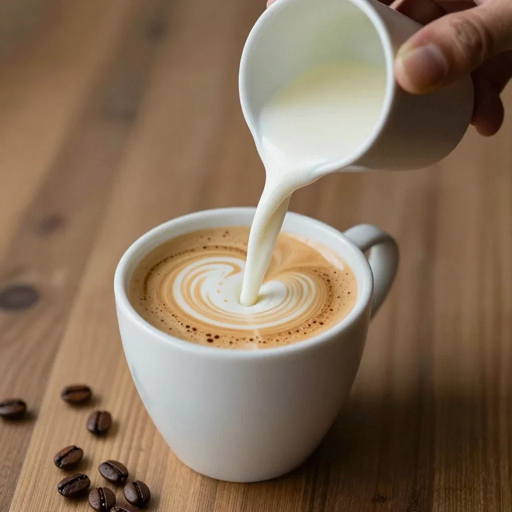 add milk to coffee