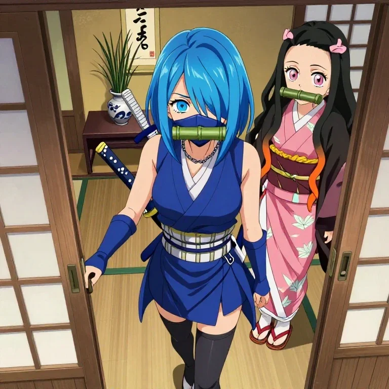 anime kunoichi kasumi opens japanese door