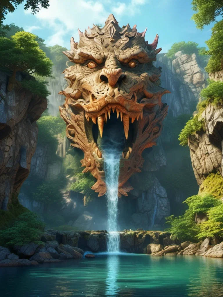 epic cliff dragon waterfall oaks