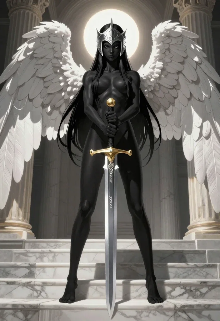 fantasy illustration neo baroque anime obsidian skinned woman