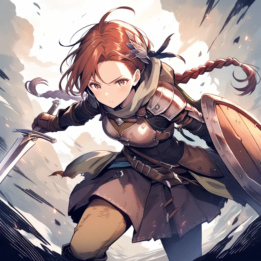 fantasy female adventurer in leather armor