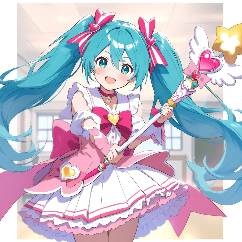 cute beautiful gatsune miku magical girl