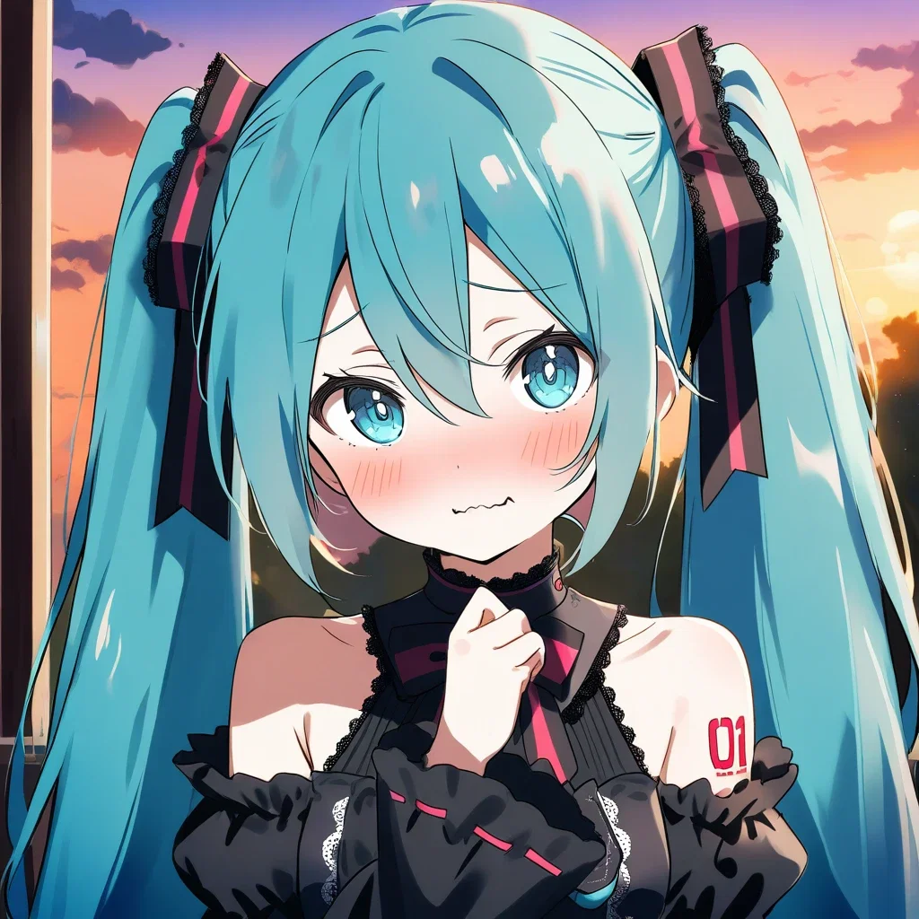 hatsune miku gothic lolita evening cool