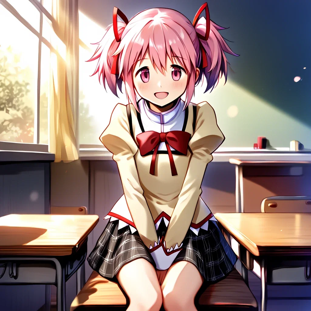 madoka magica girl in school uniform